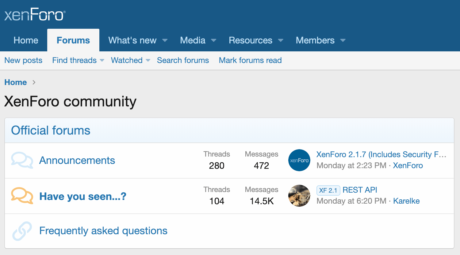 Xenforo forum software